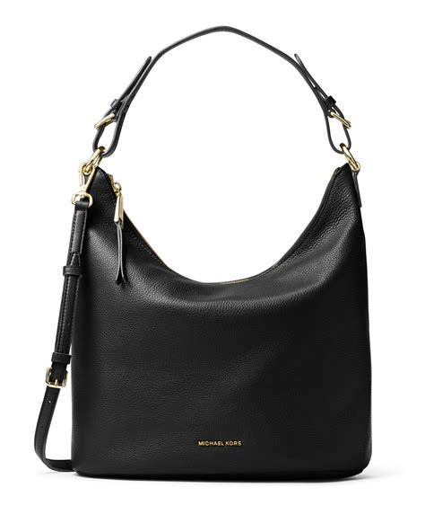 MICHAEL Michael Kors Lupita Large Leather Hobo Bag, Black